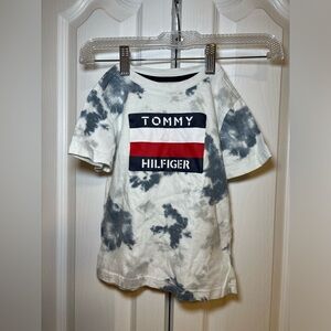 Tommy Hilfiger - Boys Toddler Kids T-Shirt Basic Casual Navy & White Tie-Dye